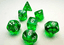 Chessex Mini Dice Set: Translucent - Green w/ White (7) - CHX20375
